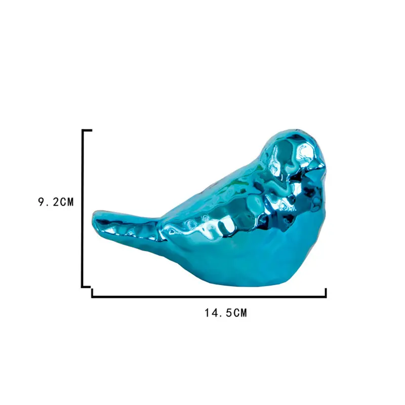 Decorazione moderna e minimalista per la casa, decorazione per uccelli astratta, in oro placcato di colore ceramico,