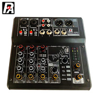 Table de Mixage Audio Bluetooth Professionnelle 4 Canaux avec Effets Intégrés et Égaliseur 3 Bandes, Console de Mixage Live avec Carte Son