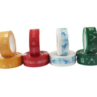 Ruban adhésif de papeterie en OPP imprimé acrylique simple face 18 mm, mini-ruban de décoration de Noël