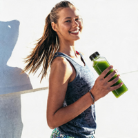 Bouteilles de jus en plastique transparentes réutilisables de 4 oz, en stock local aux États-Unis, pour jus de fruits