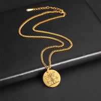 Collier Vaudou Myshape Papa Legba, Pendentif d'Autel Rituel, Symbole Ezili Dantor Vodou Loa Veve, Amulette Occulte en Acier Inoxydable