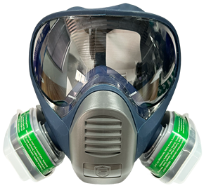Masque à gaz intégral homologué CE, large champ de vision, en TPU, noir, à fixation sur la tête, réutilisable, avec filtre auto-amorçant, anti-fumée, incendie et volcan - Product Image 1