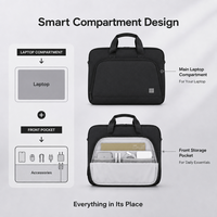 Sac à bandoulière fin pour ordinateur portable 15-16 pouces pour MacBook Air/Pro, mallette avec rangement pour accessoires et documents, résistant à l'eau et durable