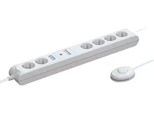 KGZ03FS-06 EU Standard Foot Switch Extension Multiple Power Socket Strip With 6 Pin