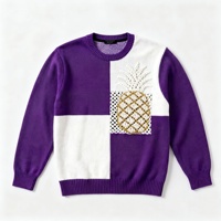 Pull-over en maille ajourée à manches longues pour femme, col rond, coupe oversize, style décontracté, Factory Fashion