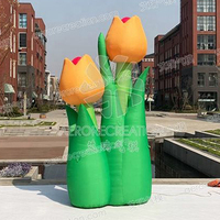 Décoration de scène Fleur de tulipe gonflable géante Fleur gonflable debout Plantes à fleurs gonflables personnalisées