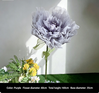 Fleur géante en soie électrique à LED, ouverture et fermeture automatiques, fleur en organza autoportante, décoration pour mariage, maison, centre commercial
