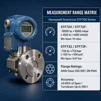 Transmetteur de niveau de liquide Honeywell SmartLine STF700 à montage sur bride 4-20mA HART SIL2, transmetteur de pression de niveau de réservoir
