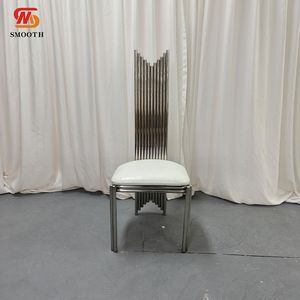 Wholesale SMOOTHSilver White Stainless Steel <b>Chair</b> for <b>Outdoor</b> Durable Restaurant Hotel Wedding Event Banquet Furniture - Product Image 1
