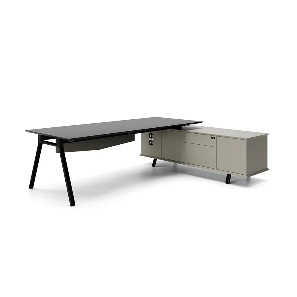 Grossista prezzo ufficio funiture moderno a forma di L in legno tavolo da ufficio executive CEO ufficio scrivanie con cassetto