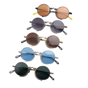 Gafas <span class=keywords><strong>de</strong></span> Sol <span class=keywords><strong>de</strong></span> Metal Steampunk Vintage <span class=keywords><strong>de</strong></span> lujo <span class=keywords><strong>para</strong></span> hombres y mujeres tres <span class=keywords><strong>piezas</strong></span> 2025 UV400 <span class=keywords><strong>lentes</strong></span> polarizadas 400 tonos <span class=keywords><strong>de</strong></span> protección - Product Image 1