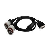 Kustom J1708 6Pin laki-laki ke DB15P perempuan Splitter Y kabel kawat tenun untuk pembaca kode