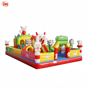 Combo gonflable personnalisé direct usine, animaux de dessin animé, design de personnages vifs, jeu interactif amusant, pour fêtes d'enfants, château gonflable extérieur - Product Image 1
