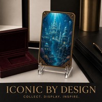 Cartes de collection en métal personnalisées : la Bibliothèque Quantique – Carte de collection en acier inoxydable avec impression HD pour les collectionneurs de TCG et cadeau sur le thème de la science-fiction
