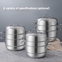 Yolecen Acier Inoxydable Triple Couche Soupe Vapeur Induction Cuisinière Pot Composite Fond Double Épaissie Pot À Soupe