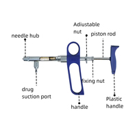 Seringue vétérinaire pour volailles, en plastique, 1 ml, réutilisable, réglable, à injection continue, pour animaux d'élevage