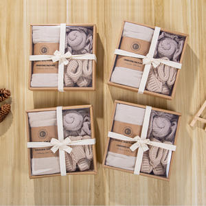 Vente chaude élégant bambou mousseline langes crochet coton chaussettes nouveau-né garçon filles blanc bébé couvertures couleurs neutres - Product Image 3