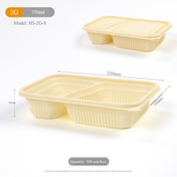 Lonchera Desechable Biodegradable y Ecológica de Nueva Generación, de Papel, con 32 oz de Capacidad, Múltiples Compartimentos, con Asa para Llevar Comida