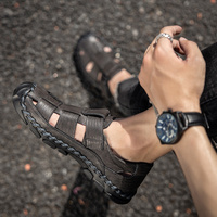 Sepatu Kasual Pria Kulit Sapi Sepatu Musim Panas Pria Sandal Pantai Luar Ruangan Lembut Nyaman Sandal Fashion Sandal Ukuran Besar