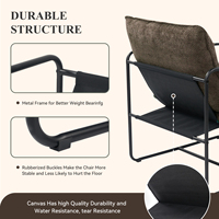 Fauteuil d'appoint moderne avec structure métallique et revêtement écologique – Chaise de lecture confortable pour salon, chambre et hôtel