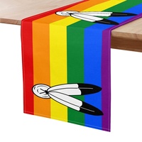 Chemin de table personnalisé à motif arc-en-ciel gay Two Spirit, idéal pour la décoration de table domestique et les occasions spéciales