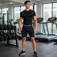 Shorts de sport trois quarts pour homme, solides, à haute élasticité, respirants et à séchage rapide, pour la remise en forme, le basketball et l'entraînement