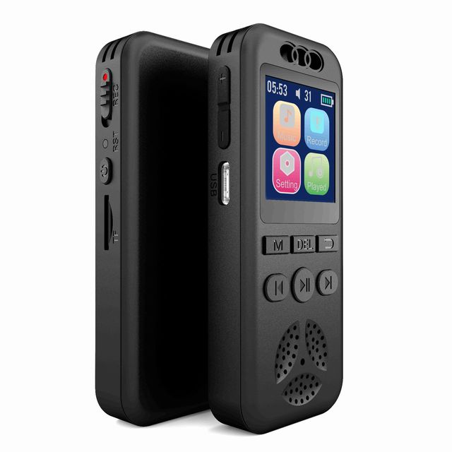Mini Digital Voice Recorder MP3 Player HD Noise Reduction WAV Audio Player One-Button Portable Business Recording Device