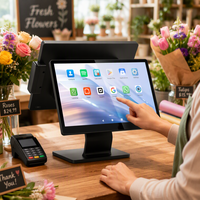 Système POS robuste de 15,6 pouces, style moderne, sans ventilateur, avec support VESA, corps en aluminium premium, Windows 11.