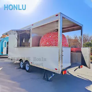 Außenbereich Pizza-Wohnwagen mit Pizzaofen mobiler Street-Food-Auflieger mobile Küche voll ausgestatteter Pizza-Lkw