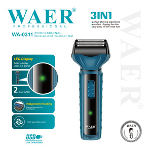 WAER WA-0311 트리플 블레이드 다기능 전기 3-in-1 헤어 트리머 & 면도기 세트 (USB 충전식, 가정용) - Product Image 4
