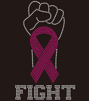 Patch thermocollant en strass motif ruban rose Survivor, avec pierres de cristal thermocollantes