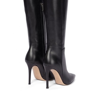 Pure Color Thin High Heels Pointed Toe Fashion <b>Boots</b> Long Thigh High Zipper Customized Big Size 48 - Product Image 4