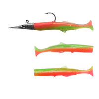 Leurre de pêche en silicone souple avec tête plombée pour brochet, bar et saumon - 11,5 cm 14 g, longue portée, avec hameçons