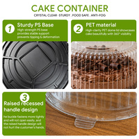 Boîte à gâteau en plastique transparente jetable de 8 pouces