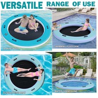 Hamac flottant gonflable à large maille pour plusieurs personnes, idéal pour les jeux aquatiques en famille en extérieur