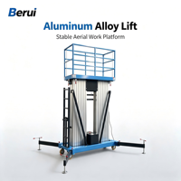 Plateforme élévatrice mobile en alliage d'aluminium SJYL0.23 10, élévateur à mât vertical compact pour opérations commerciales en hauteur
