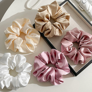 Chouchous pour <span class=keywords><strong>cheveux</strong></span> en satin imitation soie <span class=keywords><strong>de</strong></span> couleur unie, <span class=keywords><strong>de</strong></span> haute qualité, style japonais et coréen, simples et élastiques, pour femmes, 2026 - Product Image 4