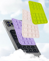 Support de téléphone de voiture en silicone écologique avec ventouse, design personnalisé, double face, 24 ventouses pour téléphone portable, bureau
