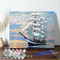 Kit de peinture à l'huile DIY par numéros, kit de peinture par numéros DIY, peinture par numéros sur toile avec pinceaux 40x50cm