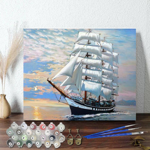 Kit de peinture à l'huile DIY par numéros, kit de peinture par numéros DIY, peinture par numéros sur toile avec pinceaux 40x50cm - Product Image 2