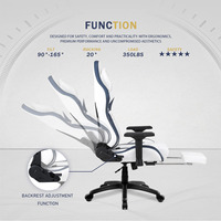 Chaise de bureau ergonomique confortable à dossier haut en cuir Pu grands accoudoirs chaise d'ordinateur chaise de jeu avec repose-pieds pour adultes
