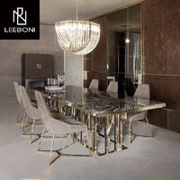 Ensemble de table et chaises de salle à manger modernes en marbre, design de luxe et tendance