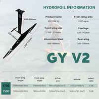 GY 1700V2 Planche de surf unisexe en fibre de carbone de haute qualité Vente en gros Hydroptère Windsurfing Water EFoil Wood Water Sports Equipment