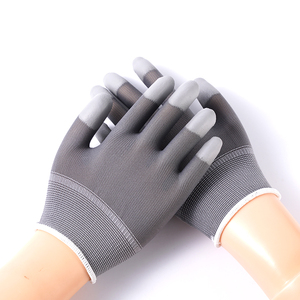Guantes de trabajo personalizados para hombre, guantes de mano para construcción de jardín, guantes de seguridad resistentes a los cortes con revestimiento de <span class=keywords><strong>PU</strong></span>, logotipo personalizado, gris - Product Image 6
