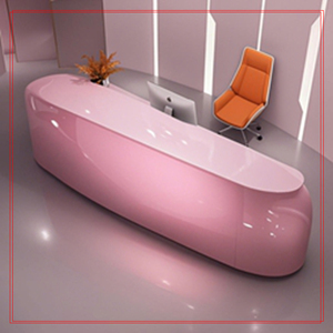 Mostrador de Recepción de Fibra de Vidrio de Primera Calidad, Diseño Artístico de Lujo para Vestíbulo de Club o Villa - Product Image 1