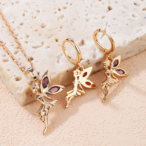 Parures de bijoux personnalisées en or 18 carats sur laiton avec zircone cubique AAA, style conte de fées, <span class=keywords><strong>princesse</strong></span>, fabrication en usine - Product Image 3