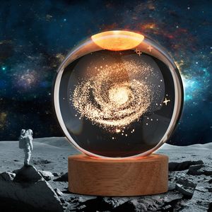 Esfera de Cristal K9 Transparente, Sistema Solar, <span class=keywords><strong>Luna</strong></span>, Grabado Láser 3D, Lámpara Nocturna, Decoración de Mesa, Recuerdo, Artesanía de Cristal - Product Image 1
