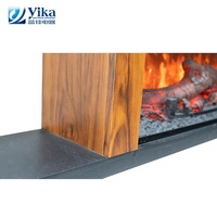Cheminée électrique à LED en bois décoratif mural avec haut-parleur Bluetooth pour le ménage ou l'hôtel