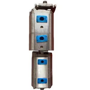 Pompe hydraulique double à engrenages en aluminium argenté léger, avec arbre cannelé, pour chargeuses et tracteurs – Pièces de rechange hydrauliques en gros - Product Image 2