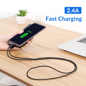 Cable <span class=keywords><strong>Micro</strong></span> <span class=keywords><strong>USB</strong></span> de carga rápida, Cable trenzado de nailon OD5.0, 2.4A, 1m, 2m, 3m - Product Image 5